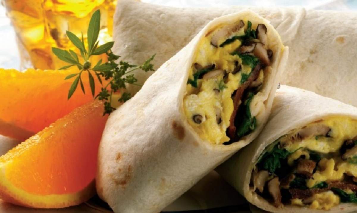 REŢETA ZILEI: Burrito cu bacon, ou şi ciuperci