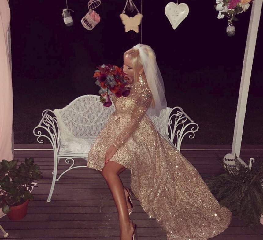 FOTO / Simona Traşcă se mărită! Blondina a prins buchetul de mireasă