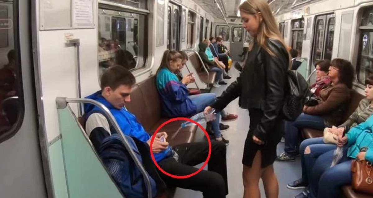 VIDEO / O studentă la Drept a atacat zonele intime ale bărbaţilor la metrou! A folosit 30 litri de înălbitor