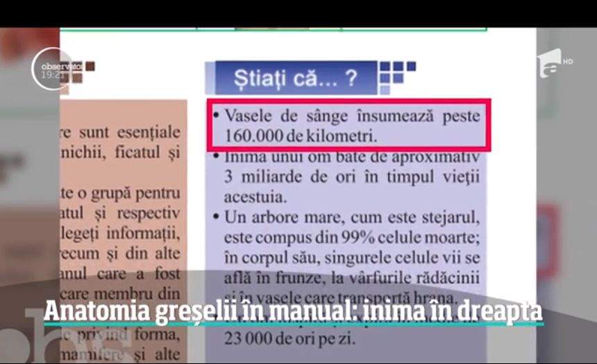 VIDEO / Greşeli grave în manualul de Biologie de clasa a VI-a