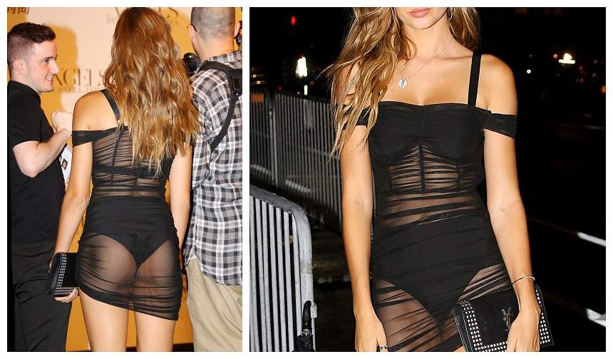 FOTO / Un "îngeraş" de la Victoria's Secret a apărut cu lenjeria intimă la vedere, la o petrecere de VIP-uri