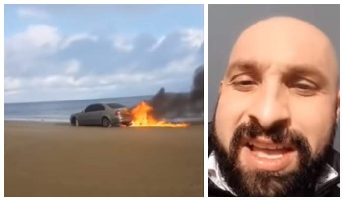 VIDEO / Un român şi-a incendiat maşina de lux, în Irlanda! Totul pentru popularitate pe internet
