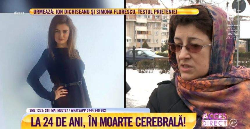 VIDEO / Mama Dianei, studenta aflată în moarte cerebrală, spune că fiica ei a dat semne de revenire. "Când a înţepat-o în deget l-a tras"