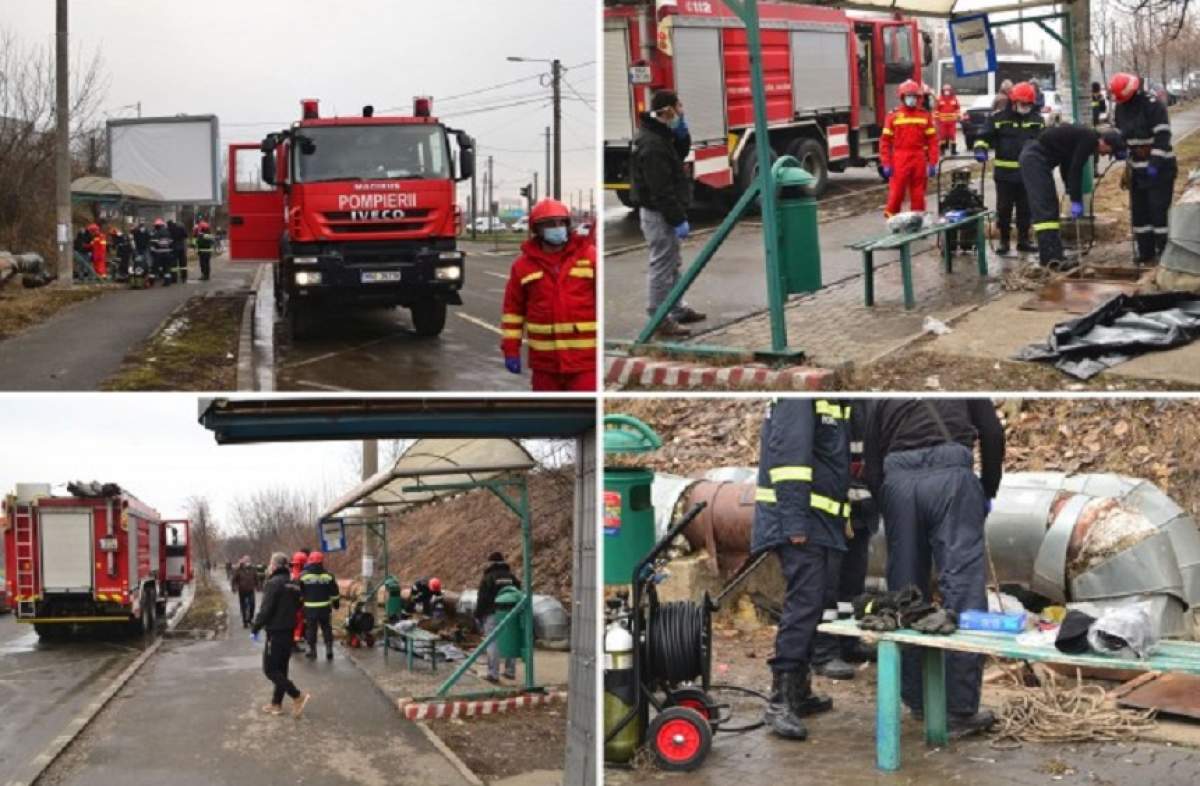 FOTO / Cadavrul unui bărbat, scos dintr-o gură de canal, din Arad. Mirosul puternic i-a determinat pe oameni să sune la 112