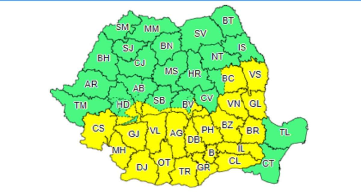 Cod galben de ninsoare, valabil în mai multe judeţe, până sâmbătă. Vreme rea în acest weekend