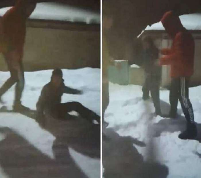 VIDEO / Copil bătut cu bestialitate de doi adolescenți. Minorul e trântit în zăpadă și lovit cu pumnii