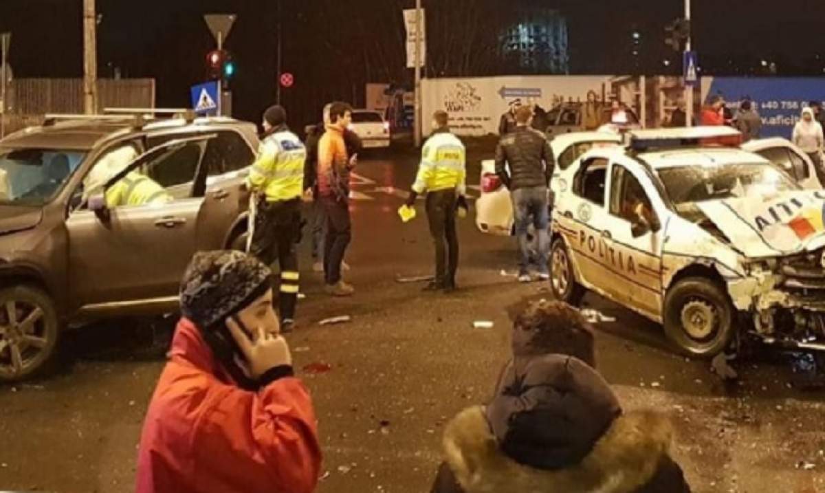 Accident rutier grav în Capitală! Un jandarm și trei polițiști au fost răniți