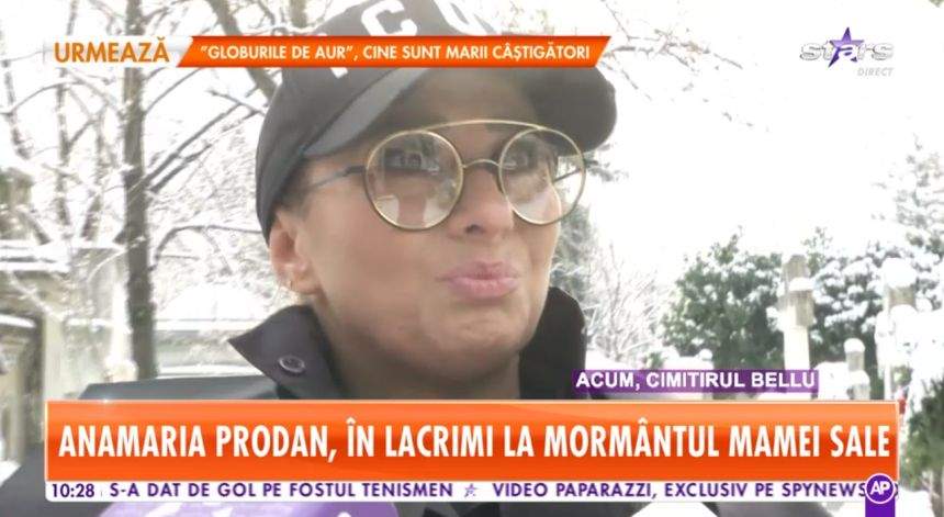 VIDEO / Anamaria Prodan a izbucnit în lacrimi la mormântul mamei. ''Ea este îngerul vieţii mele''