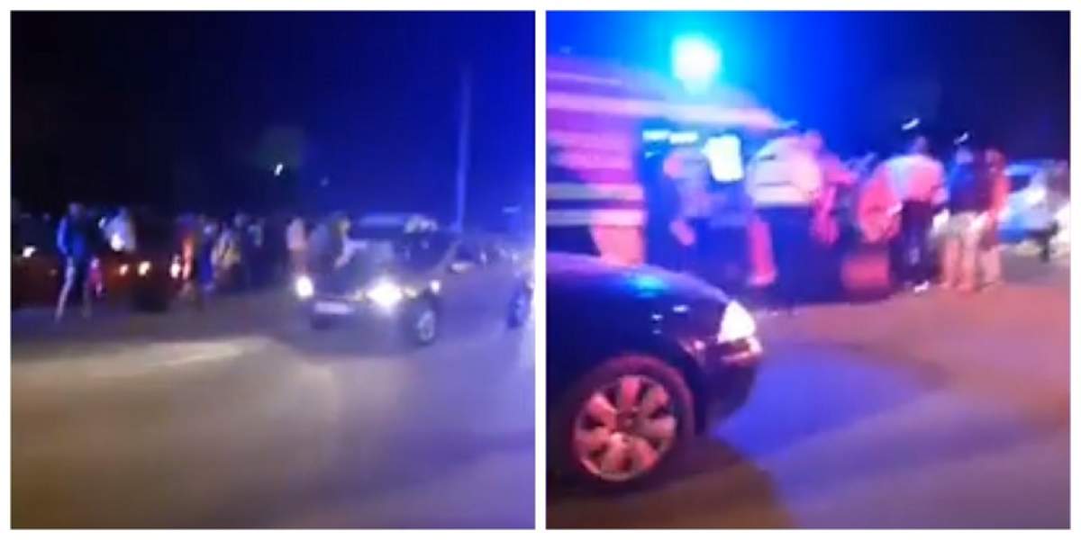 Scandal de proporţii în stradă, la Strehaia, după un accident! Localnicii fac acuzaţii grave la adresa poliţiştilor. VIDEO