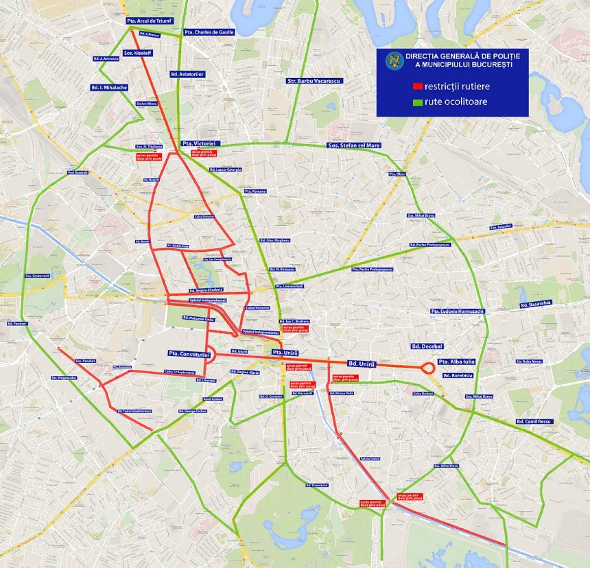 Restricţii de circulaţie în Bucureşti, în acest weekend. Anunţul Poliţiei