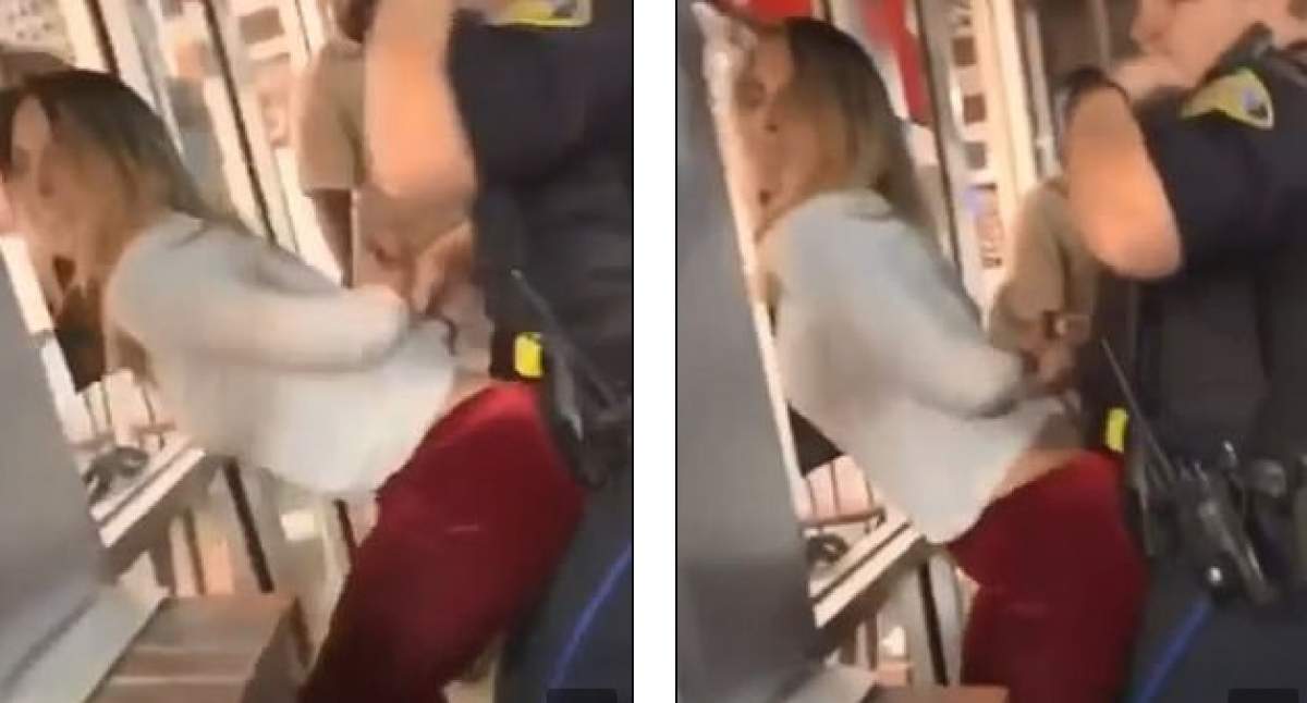 Polițist, hărțuit sexual de o femeie, chiar în timp ce îi punea cătușele! Tot momentul a fost filmat. VIDEO