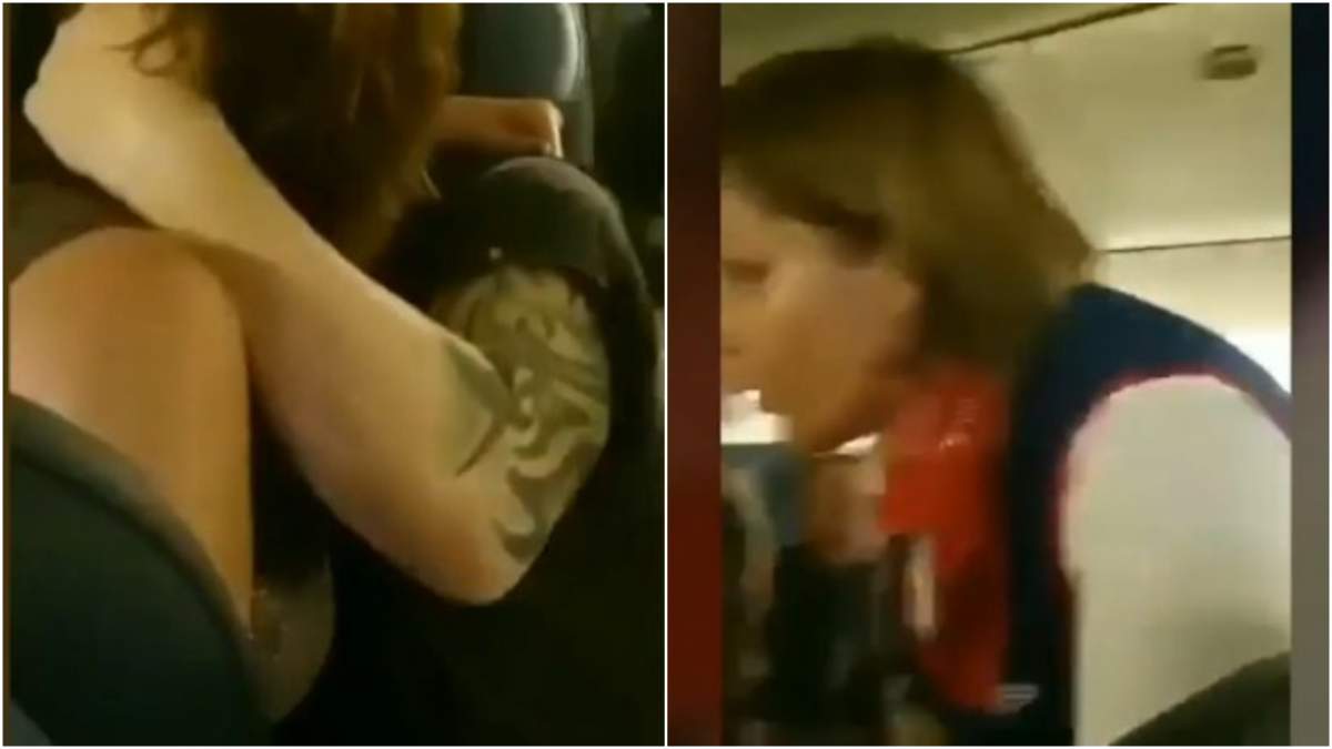 Moment penibil la bordul unui avion! Doi „porumbei” care făceau amor, luați la rost de stewardesă. VIDEO