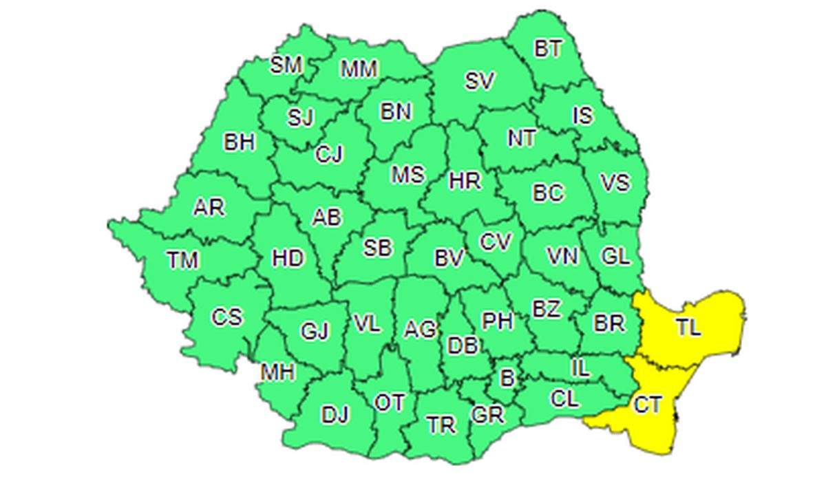 Avertizare meteo de la ANM. Vremea s-a schimbat în toată țara. Cod galben în Dobrogea