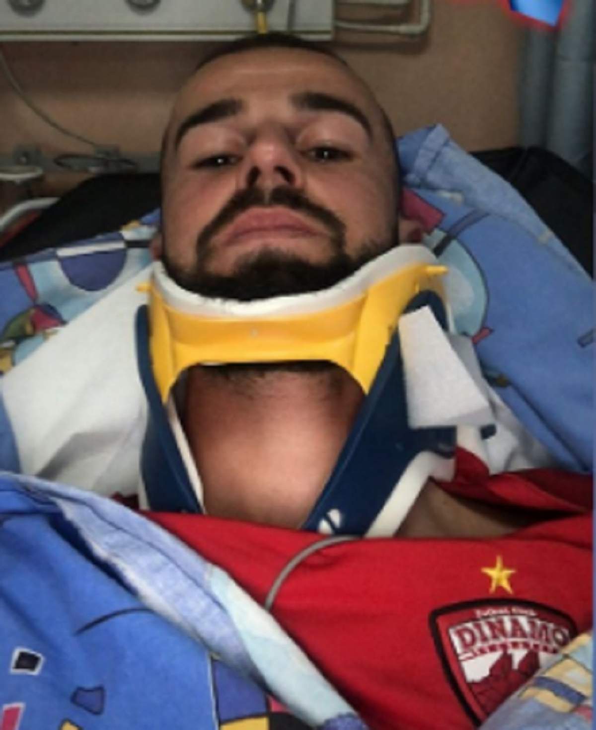 Jucător român de fotbal, de urgență la spital: "Am căzut în cap, după aceea mi s-a dus gâtul în lateral"