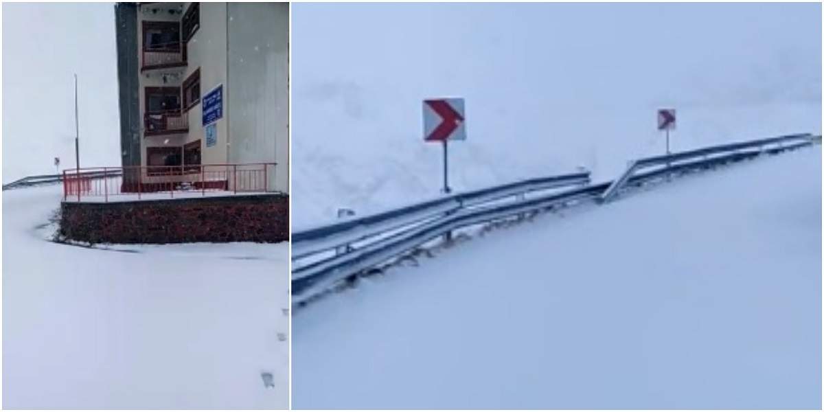 Ninge ca în povești pe Transfăgărășan! Stratul de zăpadă a atins deja 10 centimetri. VIDEO