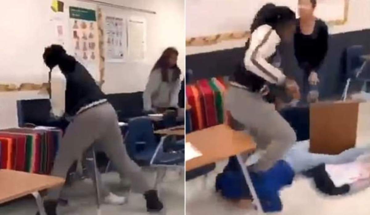 Elevă călcată în picioare de propria profesoară! Imagini şocante