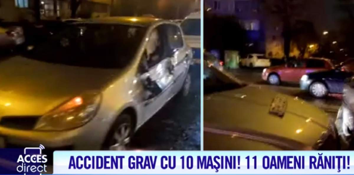 Carambol cu 10 maşini pe Calea Griviţei! 11 oameni au fost răniţi, dintre care doi copii / VIDEO