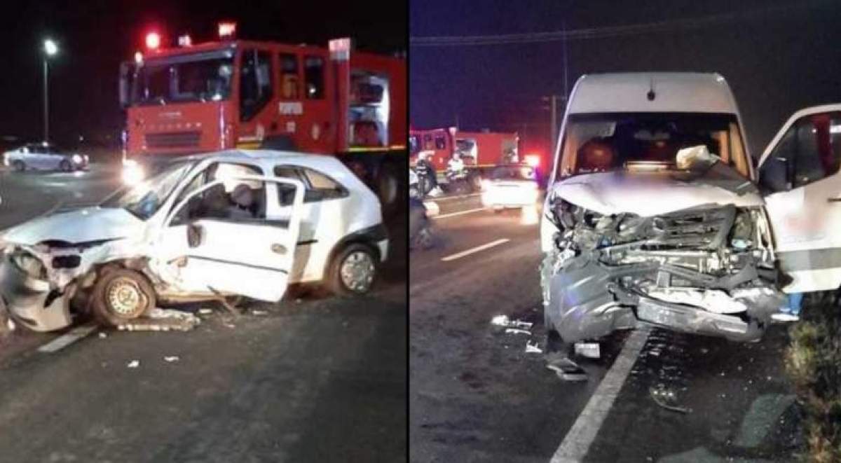 Accident grav pe DN1, cu 5 răniți! O șoferiță a intrat într-un microbuz cu 20 de pasageri