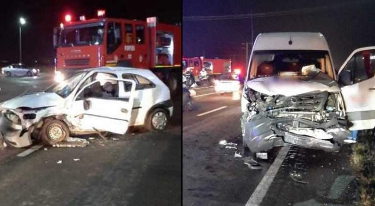 Accident grav pe DN1, cu 5 răniți! O șoferiță a intrat într-un microbuz cu 20 de pasageri