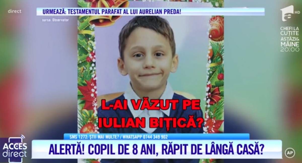 L-ai văzut? Iulian, un băiețel de doar 8 ani, a dispărut fără urmă. Părinții își strigă disperarea