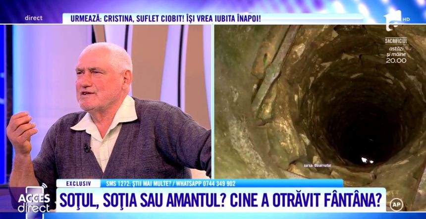 Bărbat acuzat de fosta soţie că a otrăvit apa din fântână ca să o omoare. "Ea cu amantul ei sunt vinovaţi"