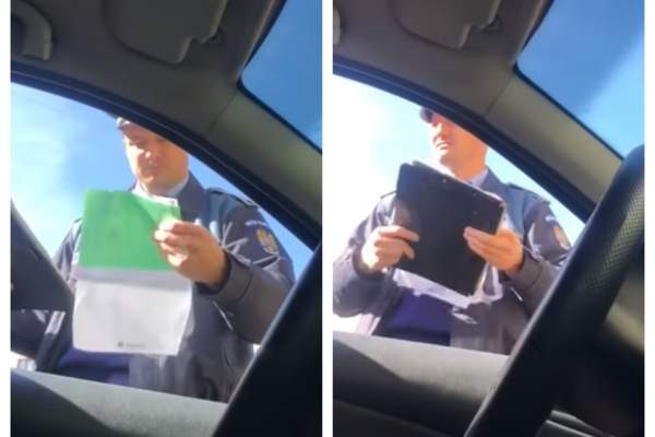 Un poliţist din Târgu Neamţ şi-a amendat fosta soţie pentru că nu avea folii omologate, deşi maşina era cumpărată de el / VIDEO