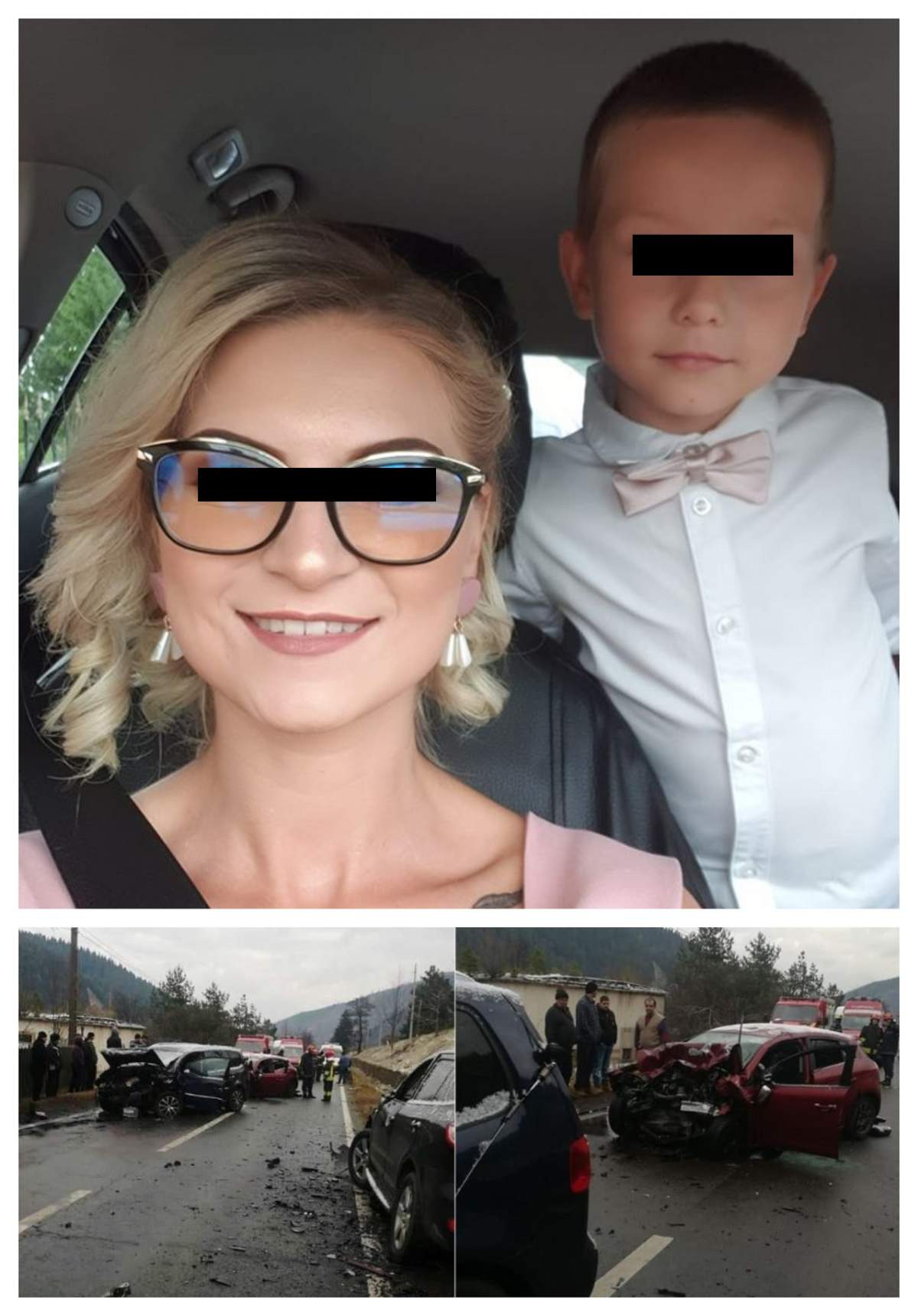 Cristina şi fiul ei au murit în drum spre biserică. Maşina în care se aflau a fost izbită de un alt autoturism, în Bacău