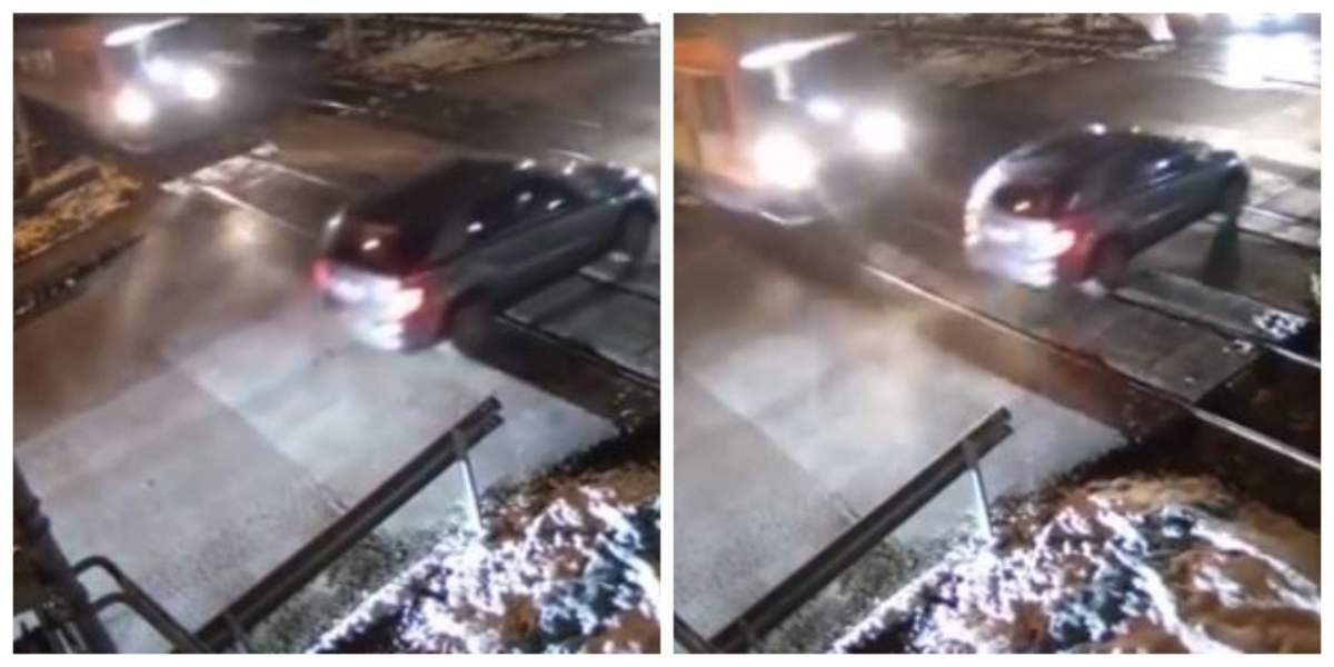 VIDEO / Imagini şocante pe o cale ferată! Un şofer traversează în timp ce vorbeşte la telefon, iar trenul se apropie