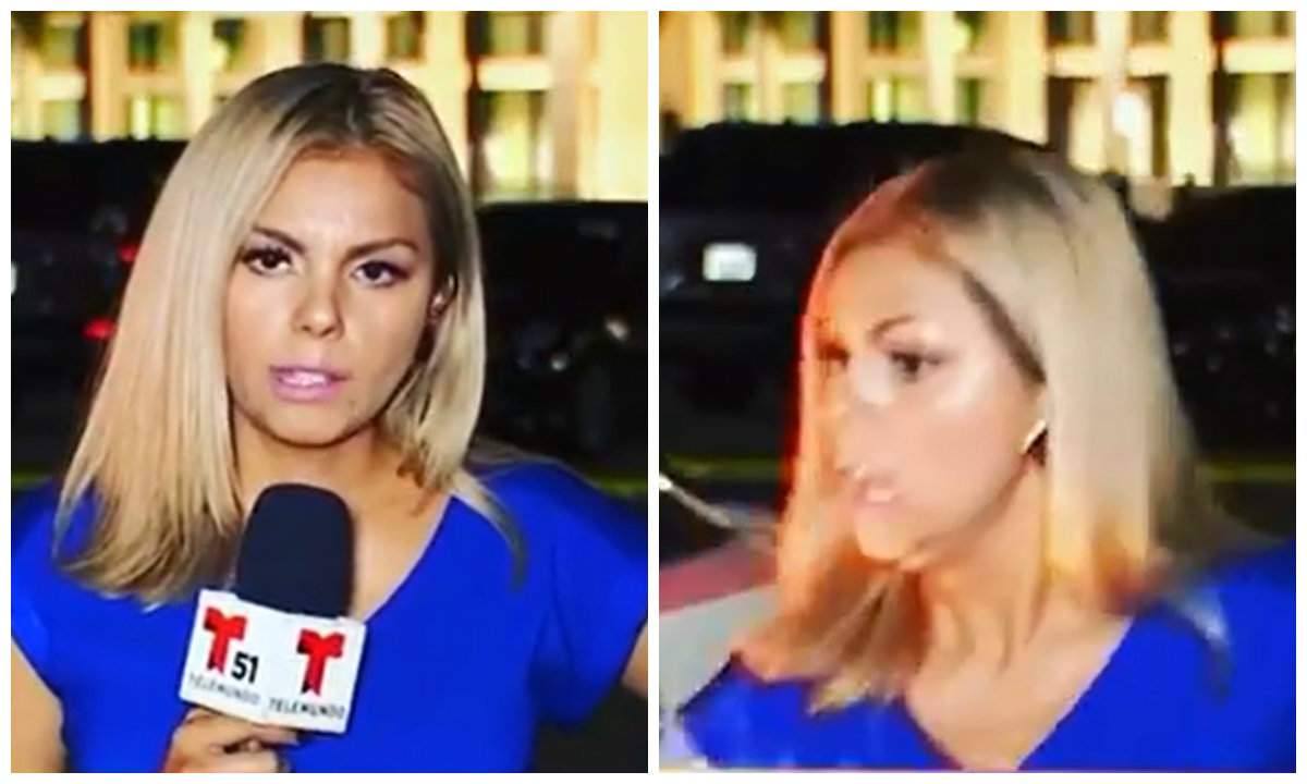 Momentul șocant când o jurnalistă este lovită de mașină în timpul unei transmisiuni în direct / VIDEO