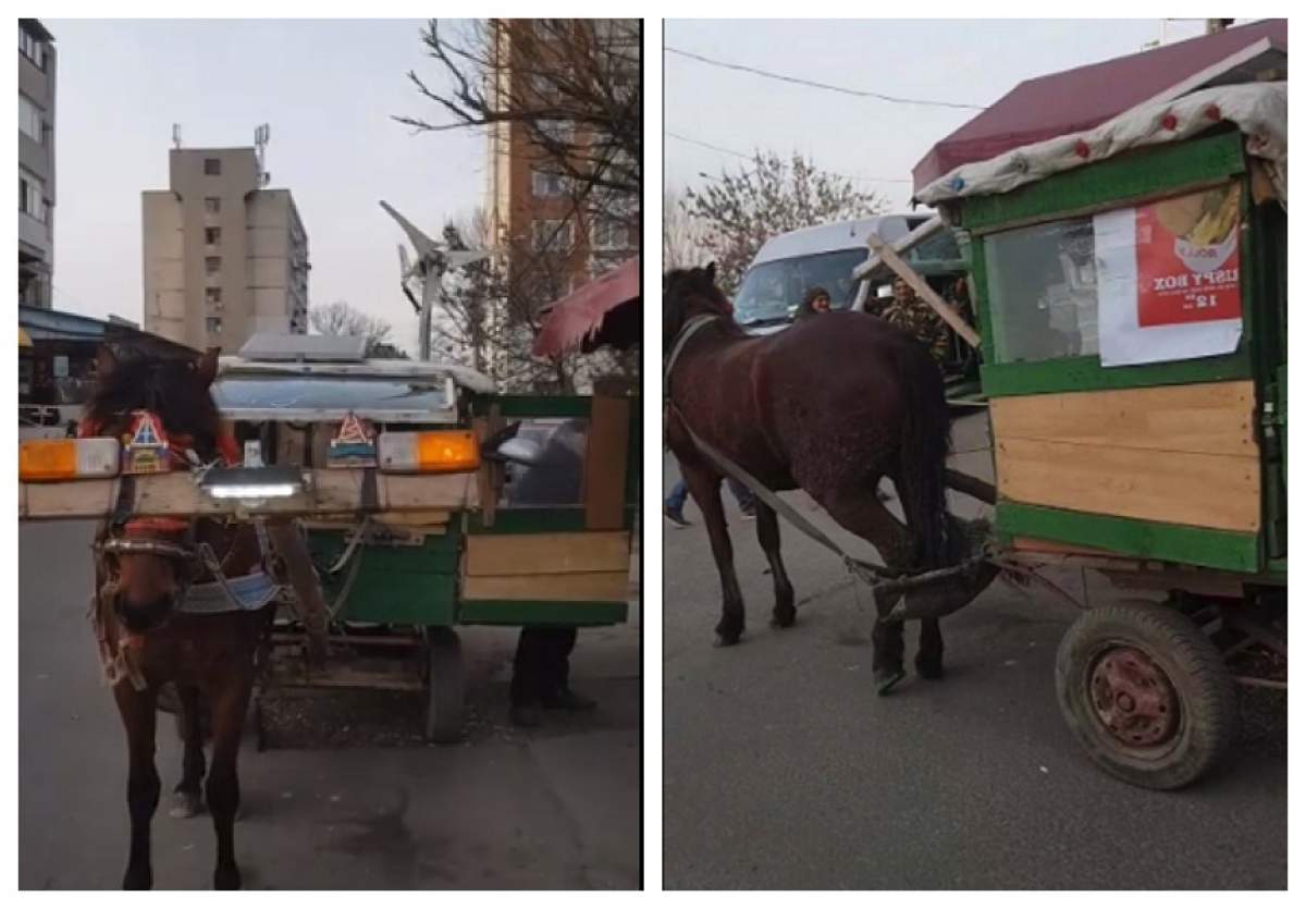 VIDEO / Să vezi și să nu crezi! Un bărbat din Galați și-a „tunat” căruța cu avarii, stopuri și alarmă