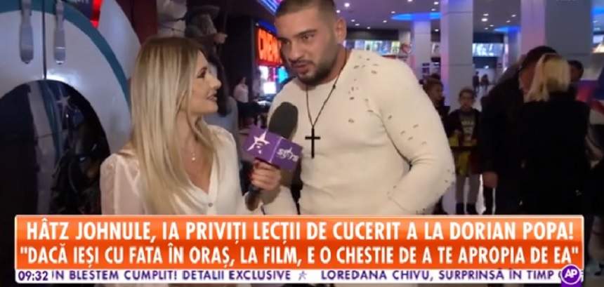 VIDEO / Dorian Popa dă lecții de cucerit: „Există două feluri de a invita o fată la film”