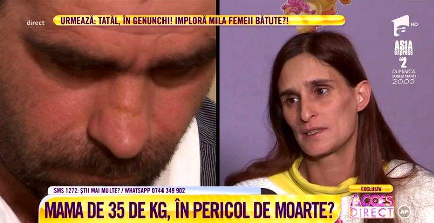 VIDEO / O mamă de doar 35 de kilograme, bătută şi ameninţată cu moartea de propriul soţ? Şase copii, în pericol să rămână orfani