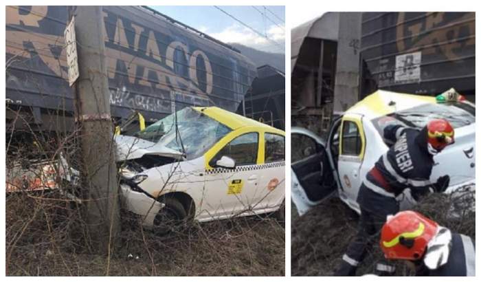 Șoferul taxiului spulberat de tren în Orșova se juca pe telefon