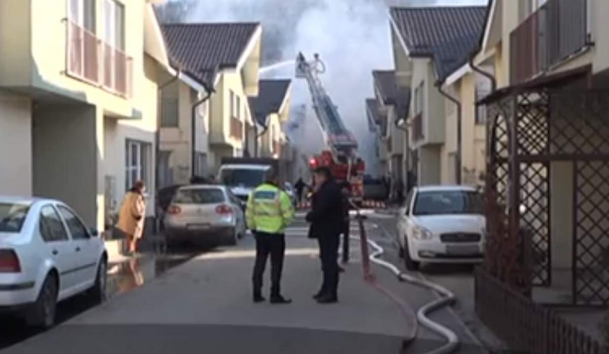 VIDEO / Incendiu puternic într-o locuință din Cluj! Două persoane au ajuns la spital