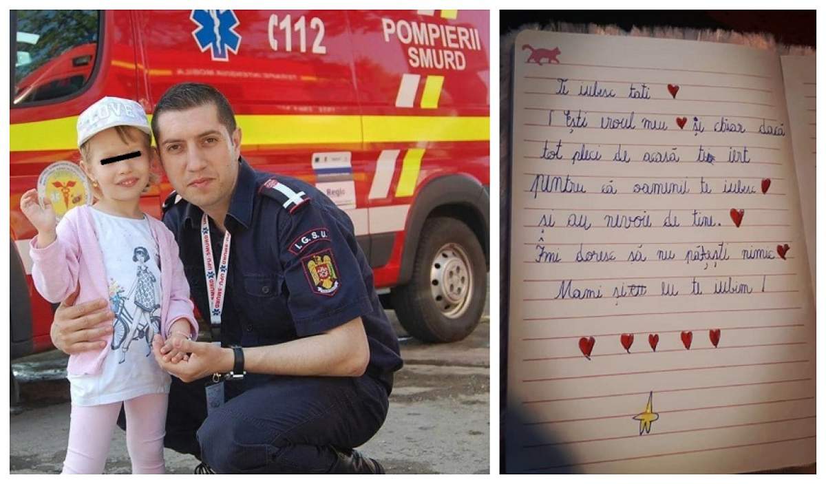 FOTO / Scrisoarea emoţionantă a fiicei pompierului care a coordonat intervenţia de stingere a incendiului de la Alba: "Eşti eroul meu"