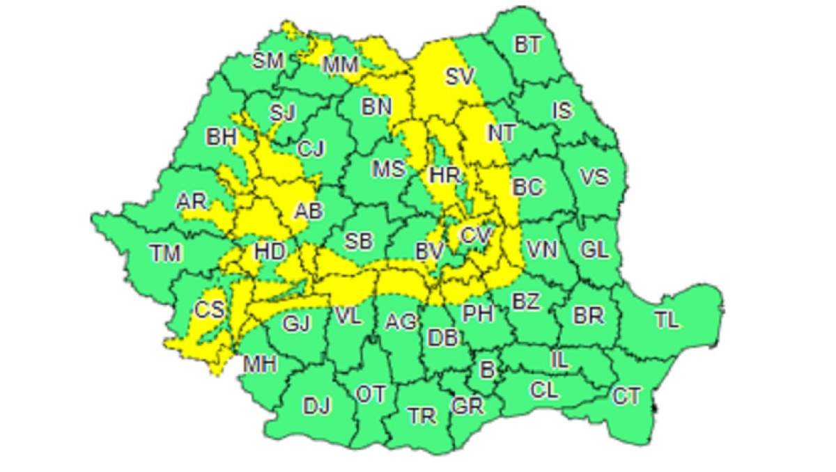 Atenţionare meteo cod galben de la ANM! Ninsoare şi vânt puternic în mai multe zone din ţară