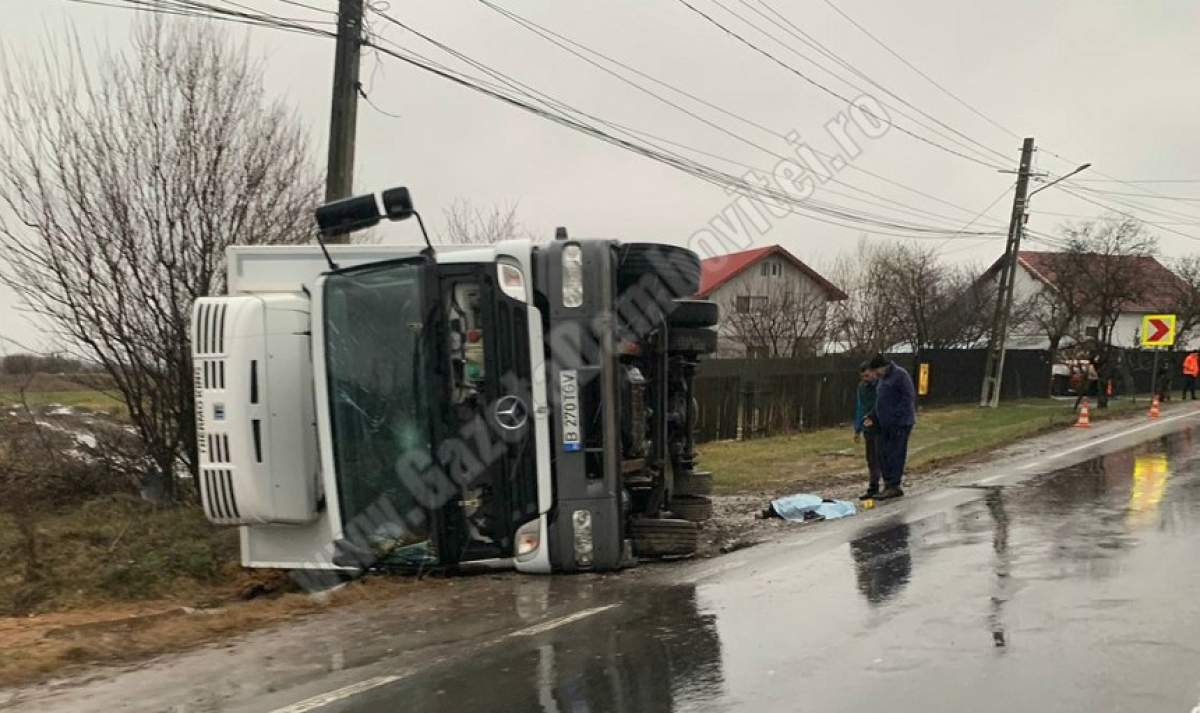 Accident grav în Dâmboviţa, marţi dimineaţă! Un bărbat a murit strivit de un TIR