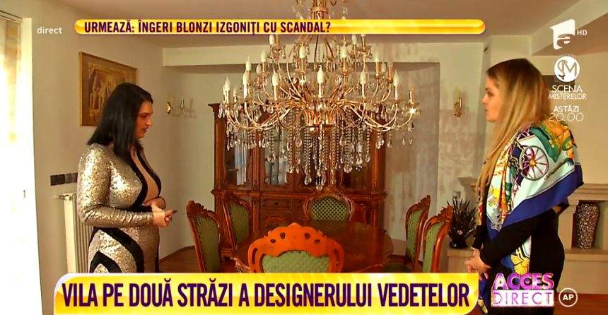 VIDEO / Designerul vedetelor, Andreea Dogaru, trăieşte în lux şi opulenţă. Stă într-un palat cu trei etaje şi 10 camere