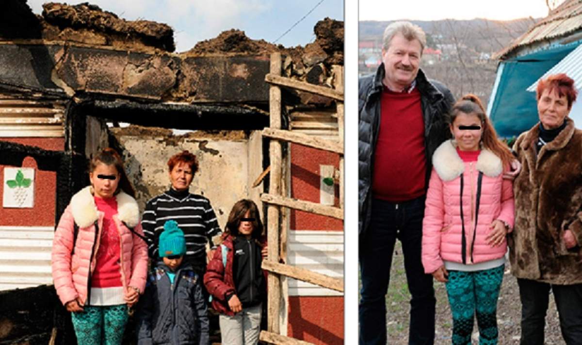 O familie cu cinci copii din Vaslui, rămasă sub cerul liber, a primit în dar o altă locuinţă, la doar 5 ore de la incendiu