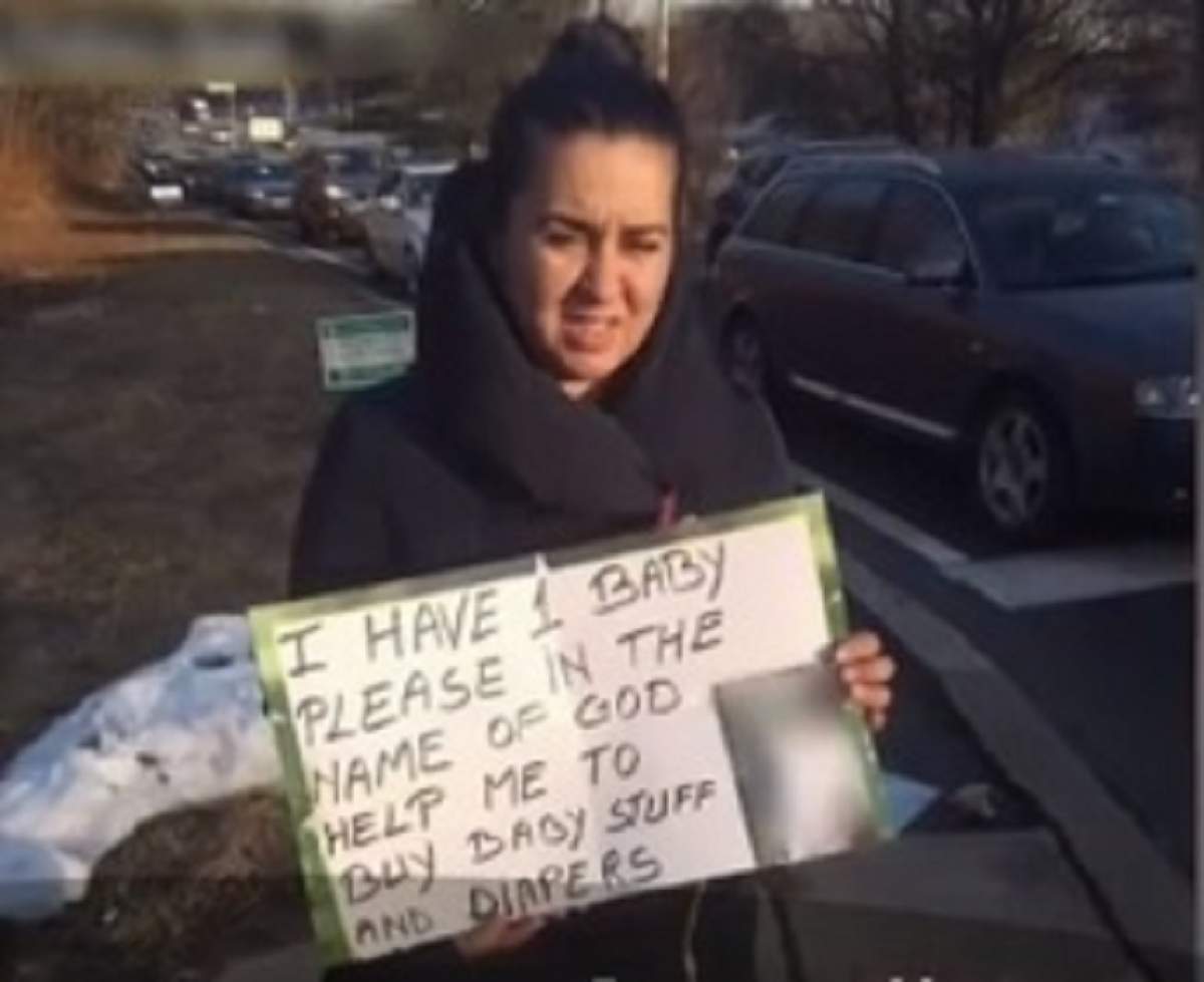 „Am un copil. Ajutaţi-mă să cumpăr lucruri pentru copil şi scutece!” Aşa cerşea o româncă, deşi purta accesorii de sute de dolari / VIDEO