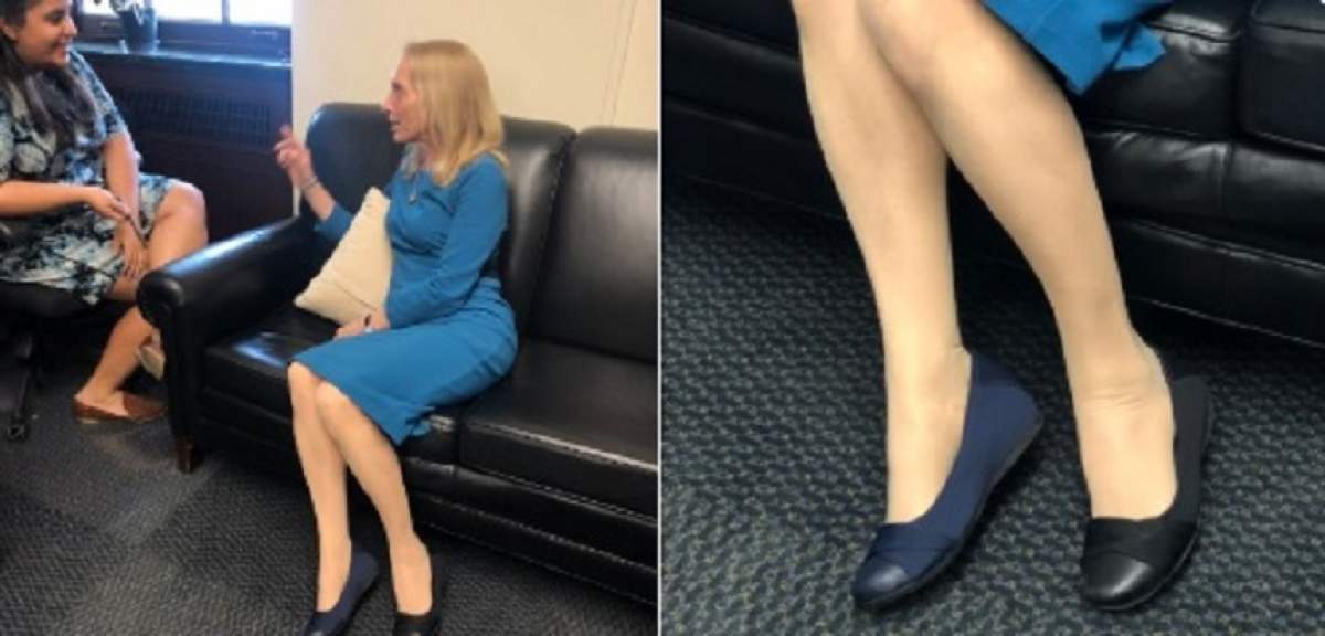 A purtat o zi întreagă pantofi de modele diferite, iar mesajul ei a devenit viral! Vezi care a fost motivul femeii / VIDEO
