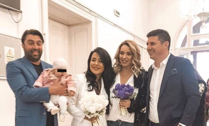 Mihaela Moise s-a căsătorit astăzi civil. Cum a venit îmbrăcată naşa Diana Dumitrescu
