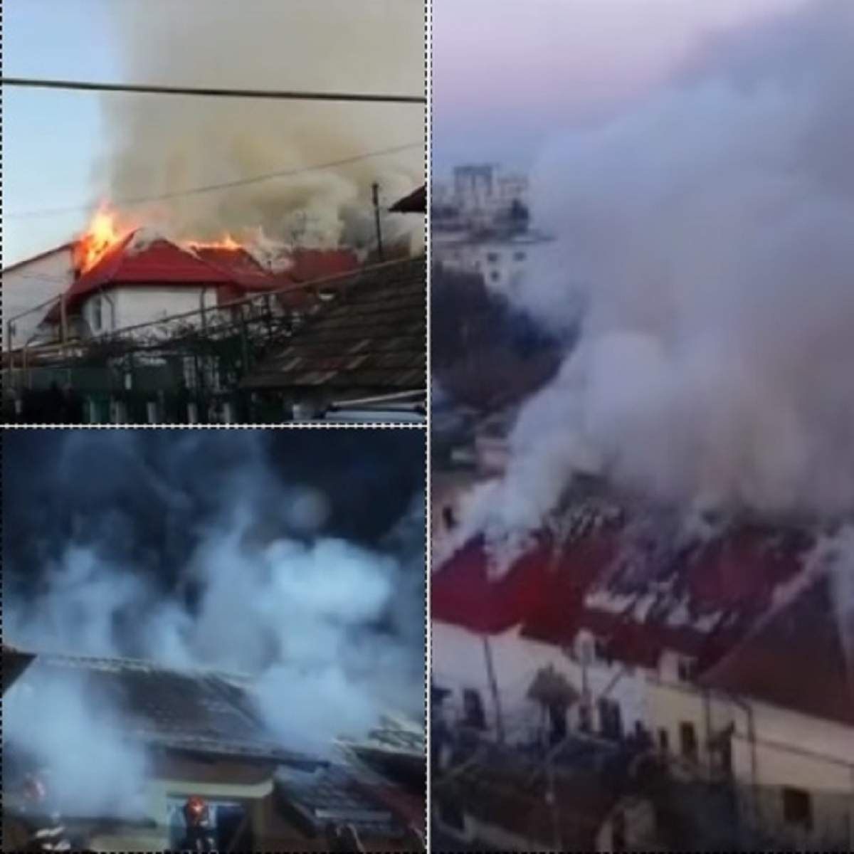 Incendiu de proporții în Iași! Mai multe locuințe au fost cuprinse de flăcări / VIDEO