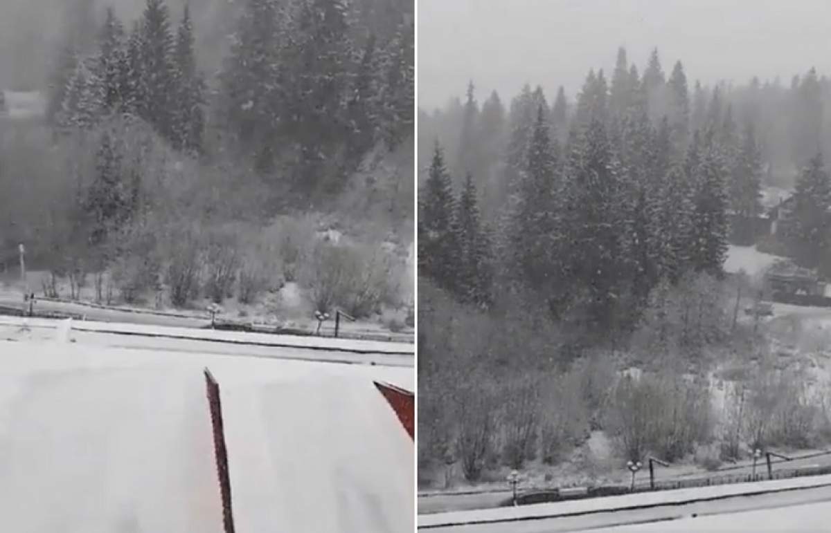 VIDEO / Ninge în România! Zăpada s-a aşternut deja în Poiana Braşov