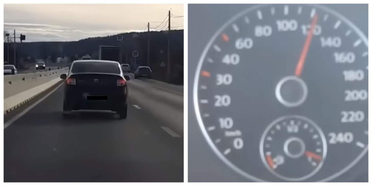 Maşină radar neinscripţionată a Poliţiei Argeş, filmată gonind cu 120 de km/h! VIDEO