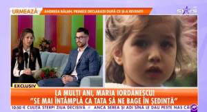 VIDEO / Maria Iordănescu, în lacrimi la tv, de ziua ei. Mesajul tatălui a emoţionat-o profund. "Eşti prinţesa mea"