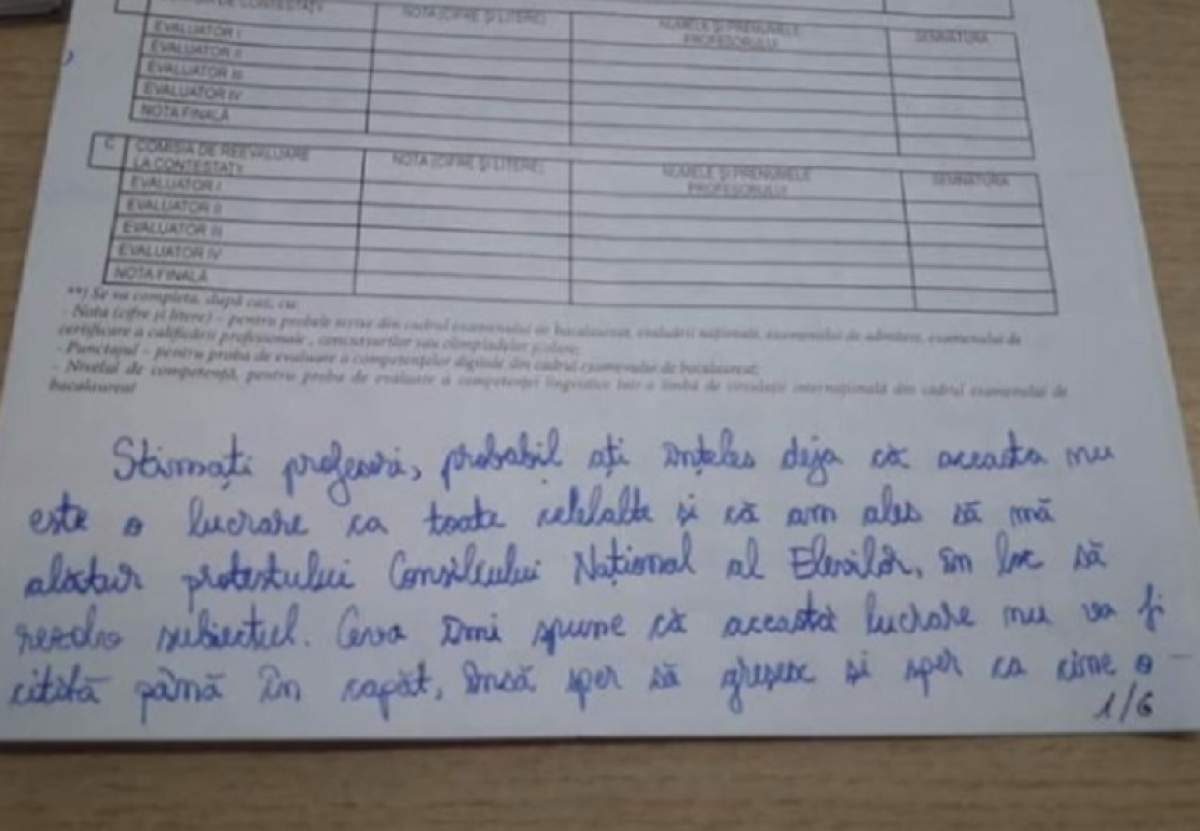 Mesajul acesta i-a lăsat pe profesori mască, la simularea de BAC! Ce a putut scrie o elevă, pe foaia de examen