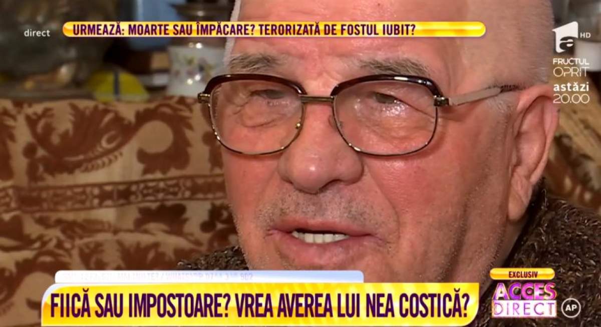 Vânat pentru avere de o femeia care pretinde că e fiica lui! Ultima dorinţă a bătrânelului de 77 de ani este testul ADN / VIDEO