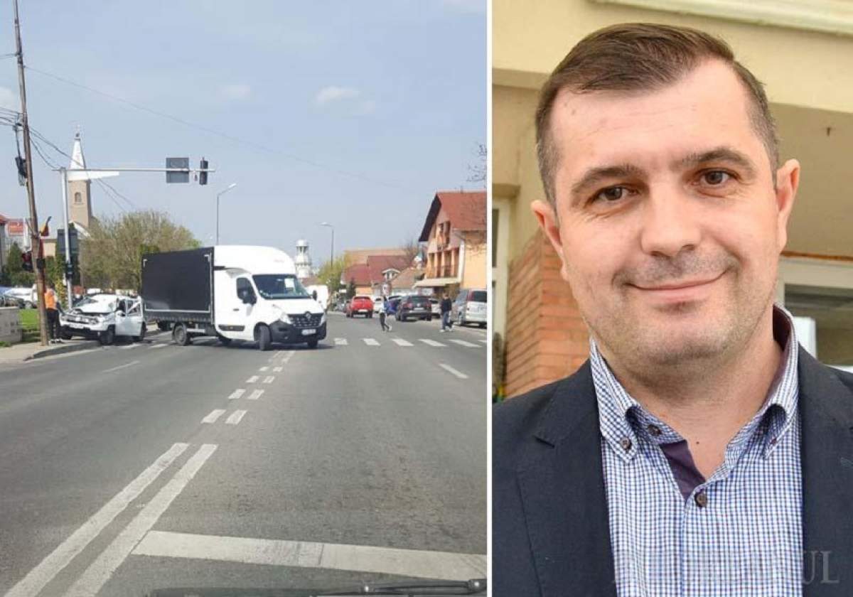 Un primar din Bihor a provocat un cumplit accident! Maşina instituţiei a fost făcută praf