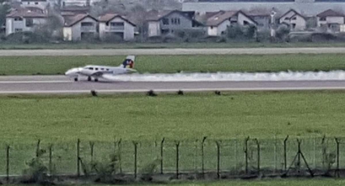Alertă pe aeroportul Băneasa! Un avion a fost cuprins de flăcări
